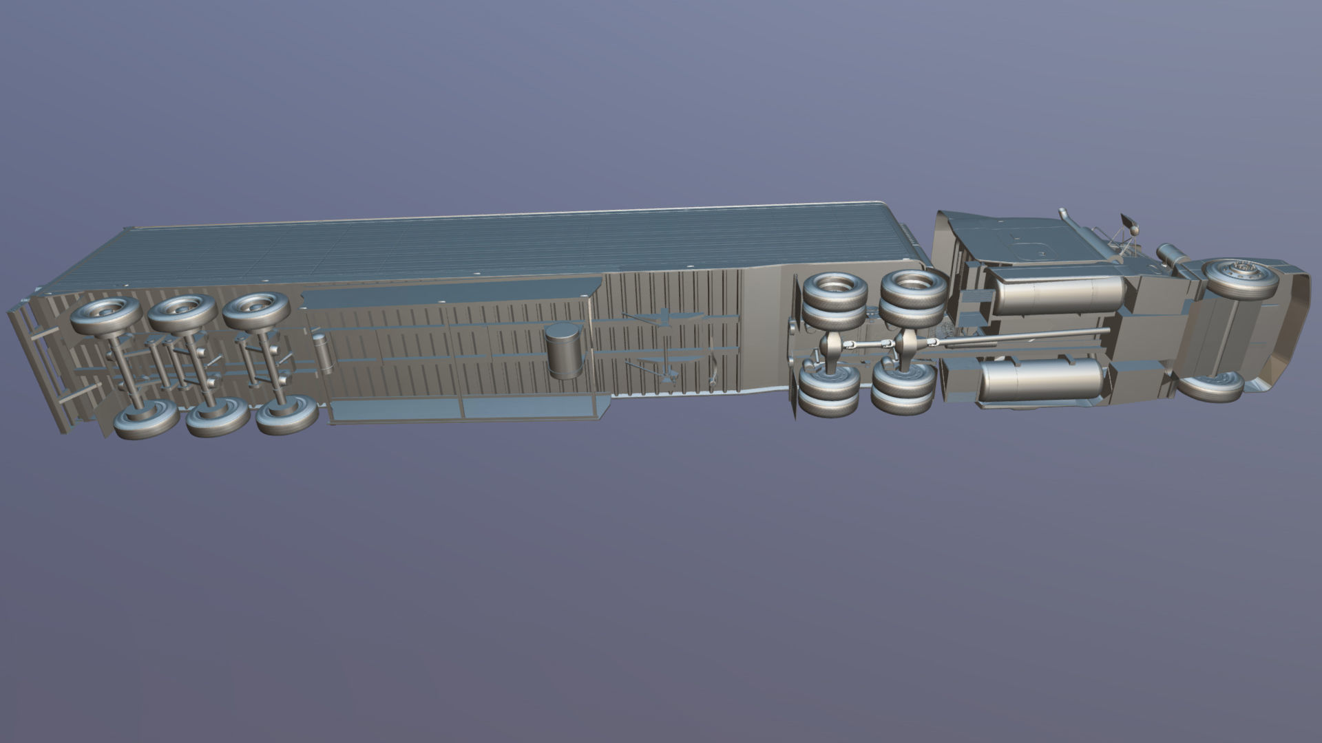 Peterbilt 377 refrigerated trailer Low-poly 3D model_37