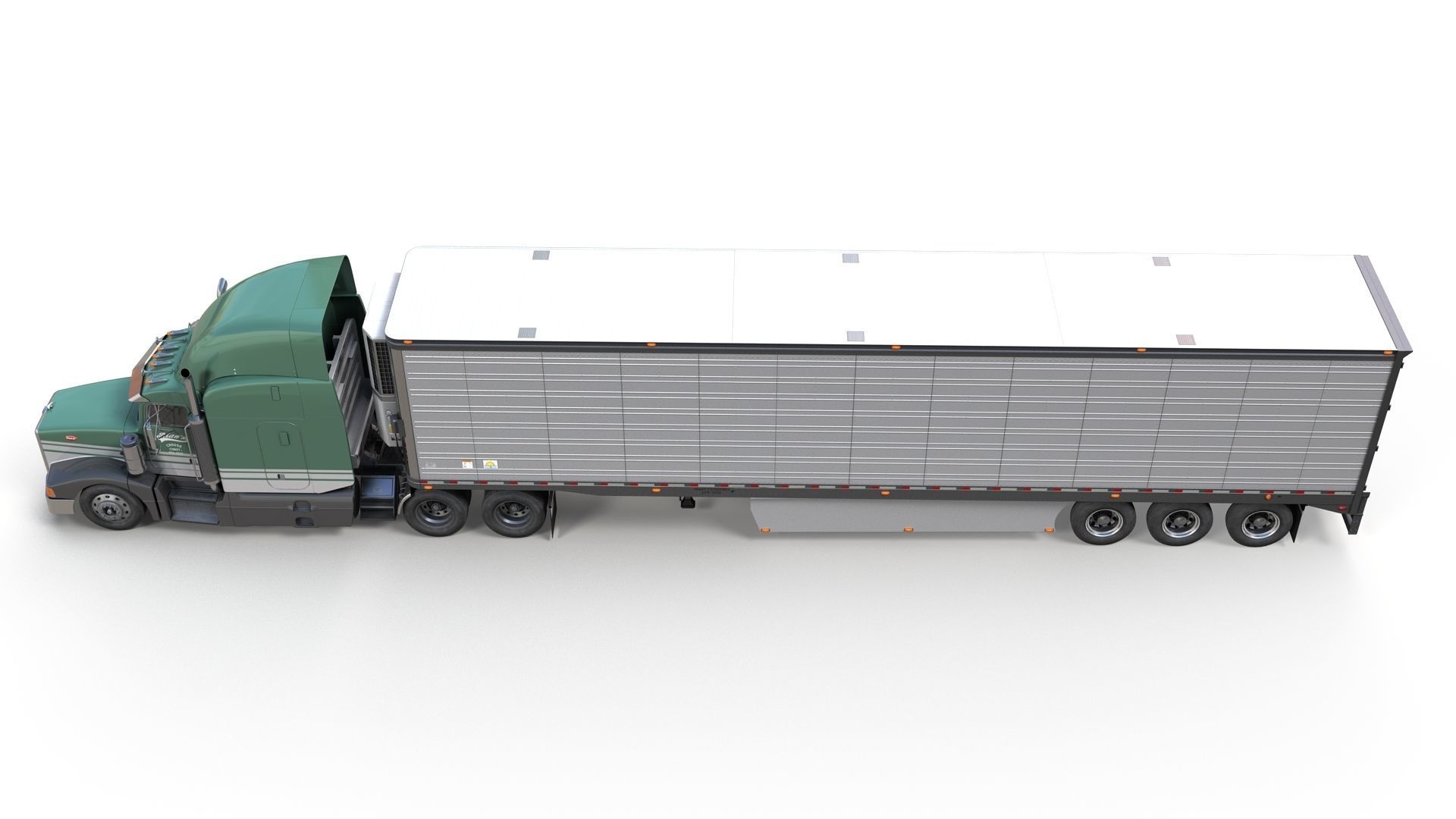 Peterbilt 377 refrigerated trailer Low-poly 3D model_8