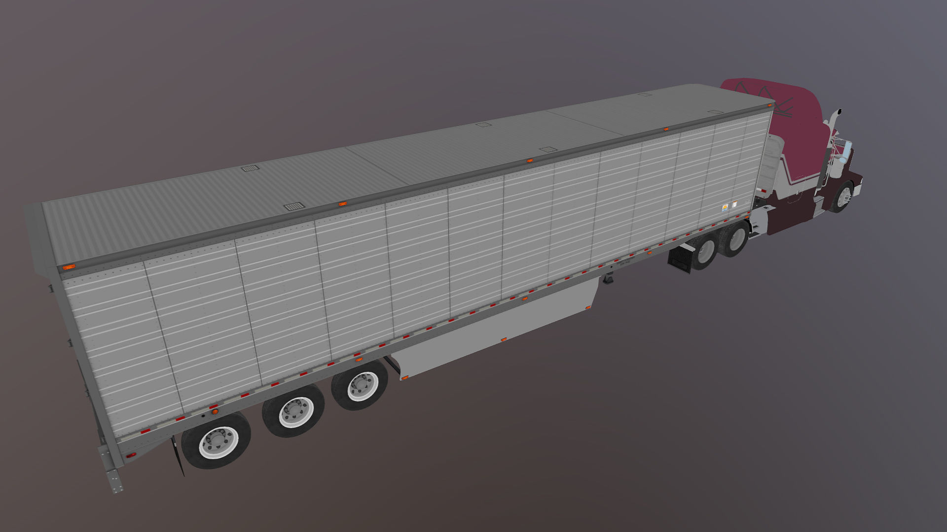 Peterbilt 377 refrigerated trailer Low-poly 3D model_31