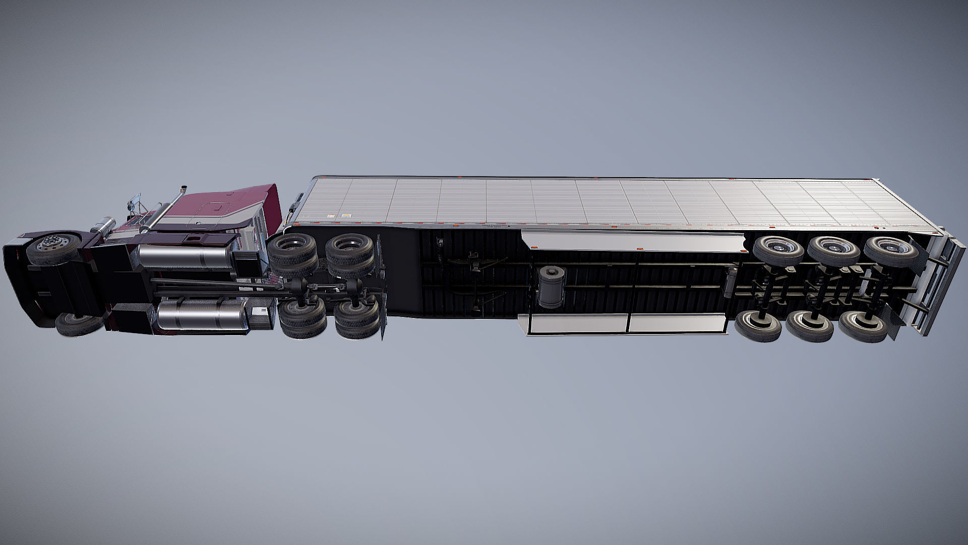 Peterbilt 377 refrigerated trailer Low-poly 3D model_33