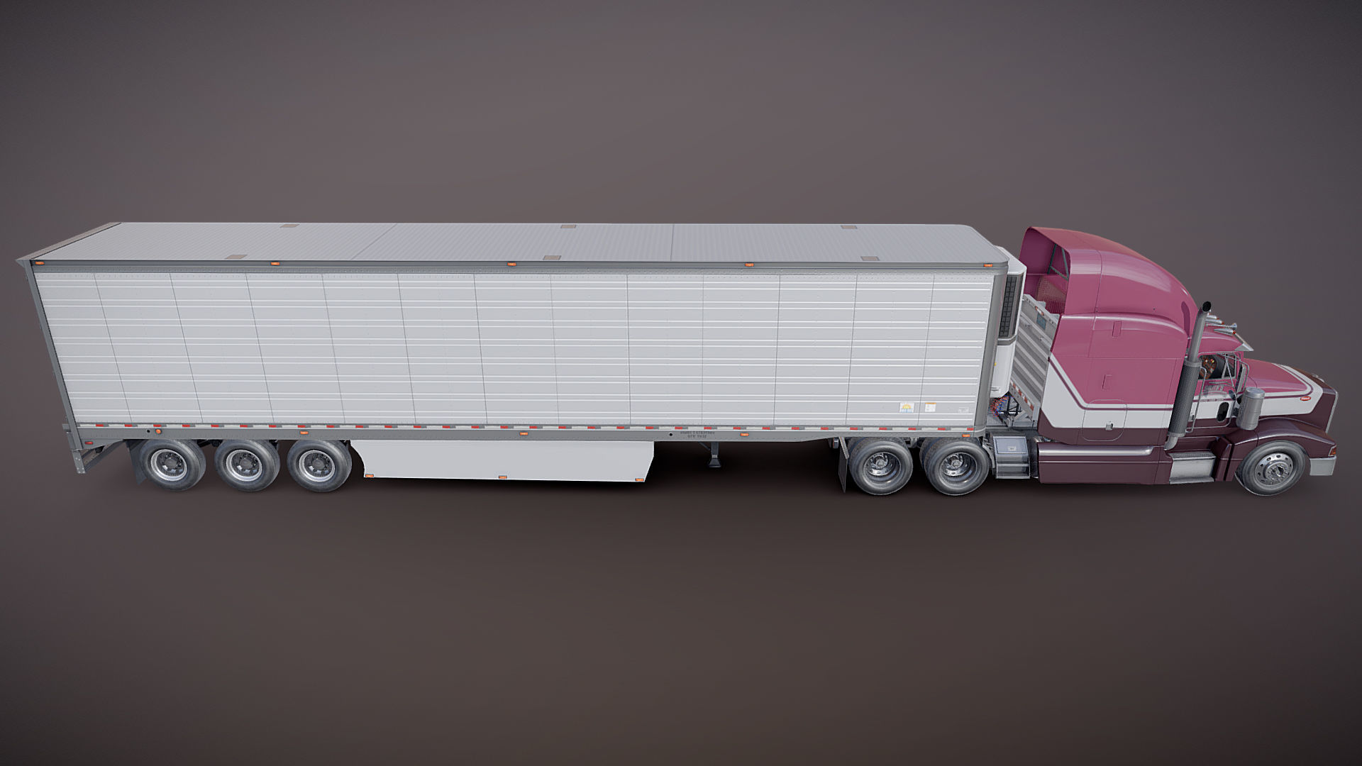 Peterbilt 377 refrigerated trailer Low-poly 3D model_27