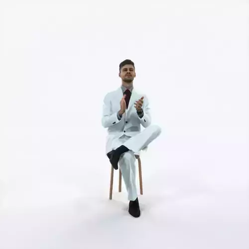 Posture 19M Clapping Sitting Elegant Business Man