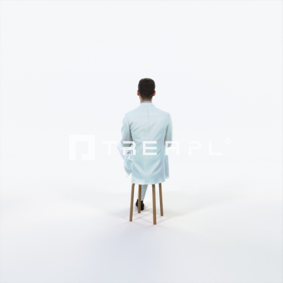 Posture 19M Clapping Sitting Elegant Business Man Low-poly 3D model_4