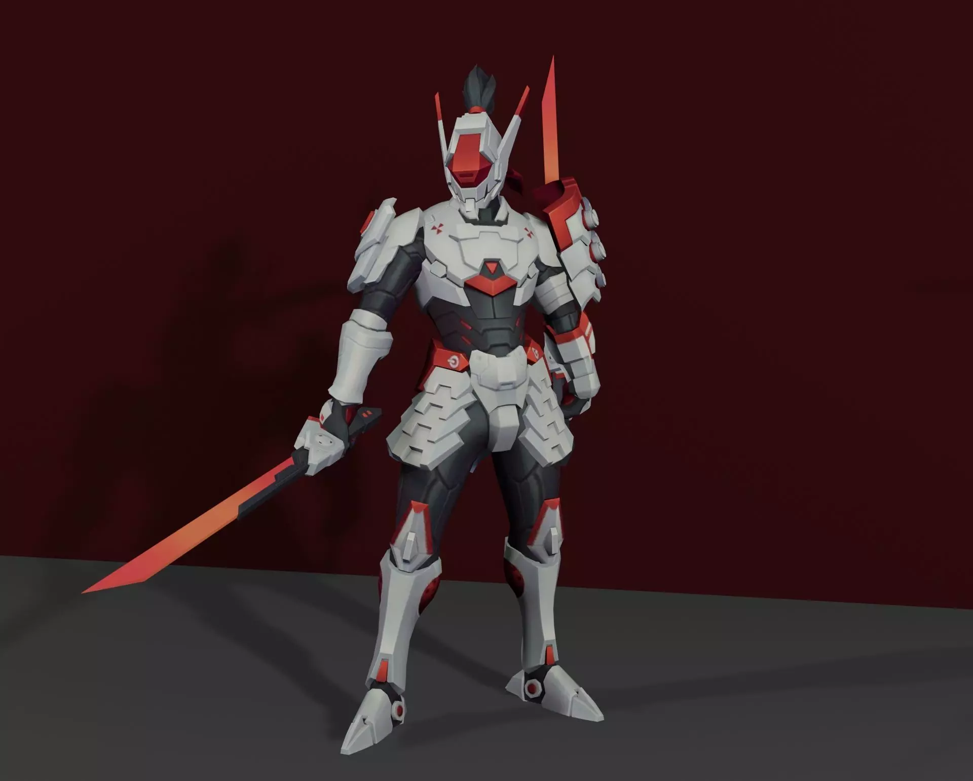 samurai mecha 3D model_0