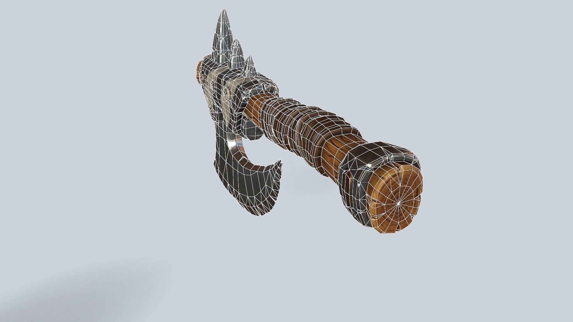 Stylized orc barbarian battle axe Low-poly 3D model_10