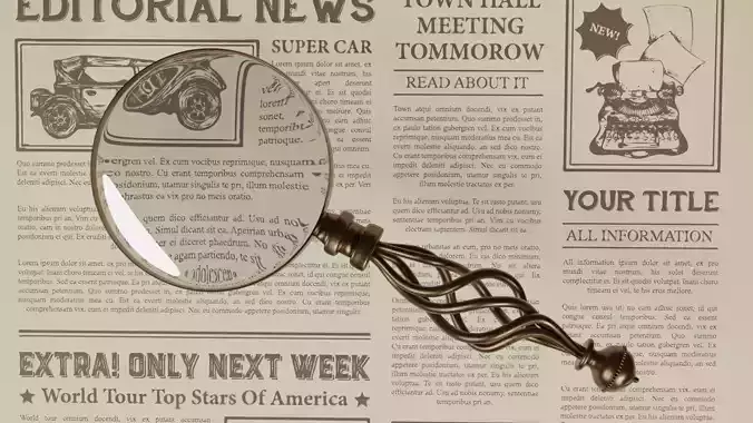  Antique bronze magnifying glass 3D-Modell