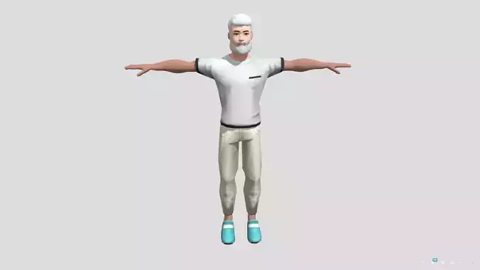 Stylish Old Man Low-poly 3D model