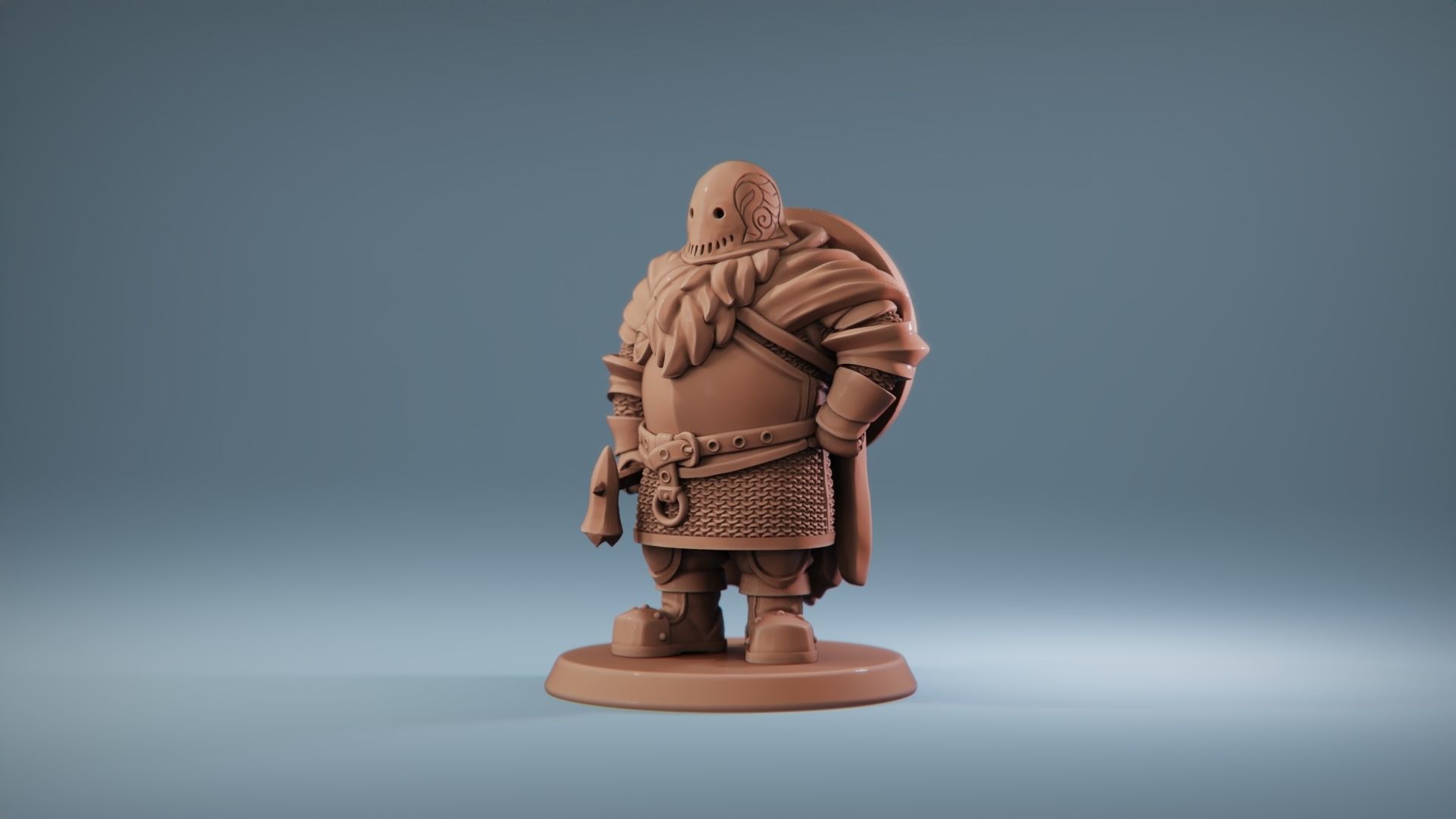 Dwarf cleric fighter 33 mm tabletop miniature 3D print model_1