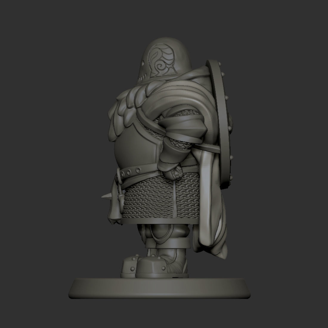 Dwarf cleric fighter 33 mm tabletop miniature 3D print model_11