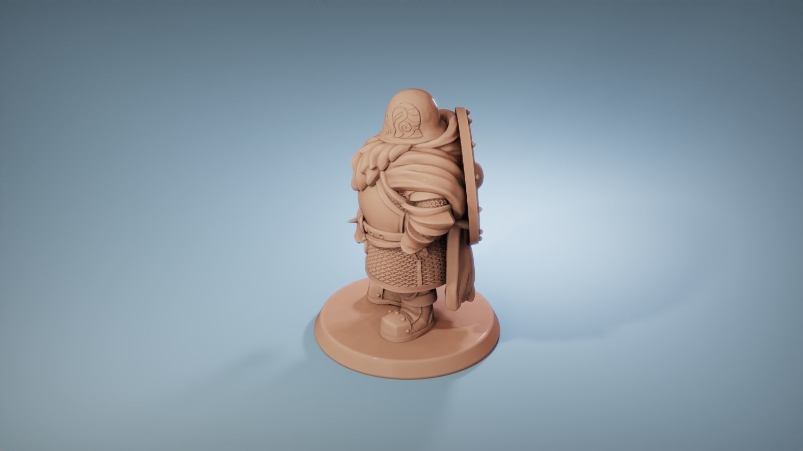 Dwarf cleric fighter 33 mm tabletop miniature 3D print model_6