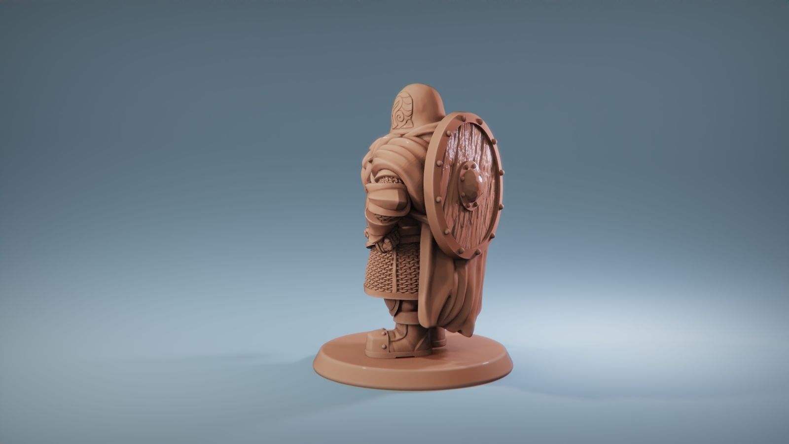Dwarf cleric fighter 33 mm tabletop miniature 3D print model_5