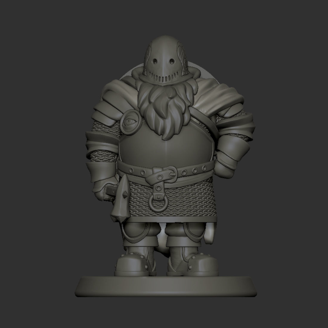 Dwarf cleric fighter 33 mm tabletop miniature 3D print model_10