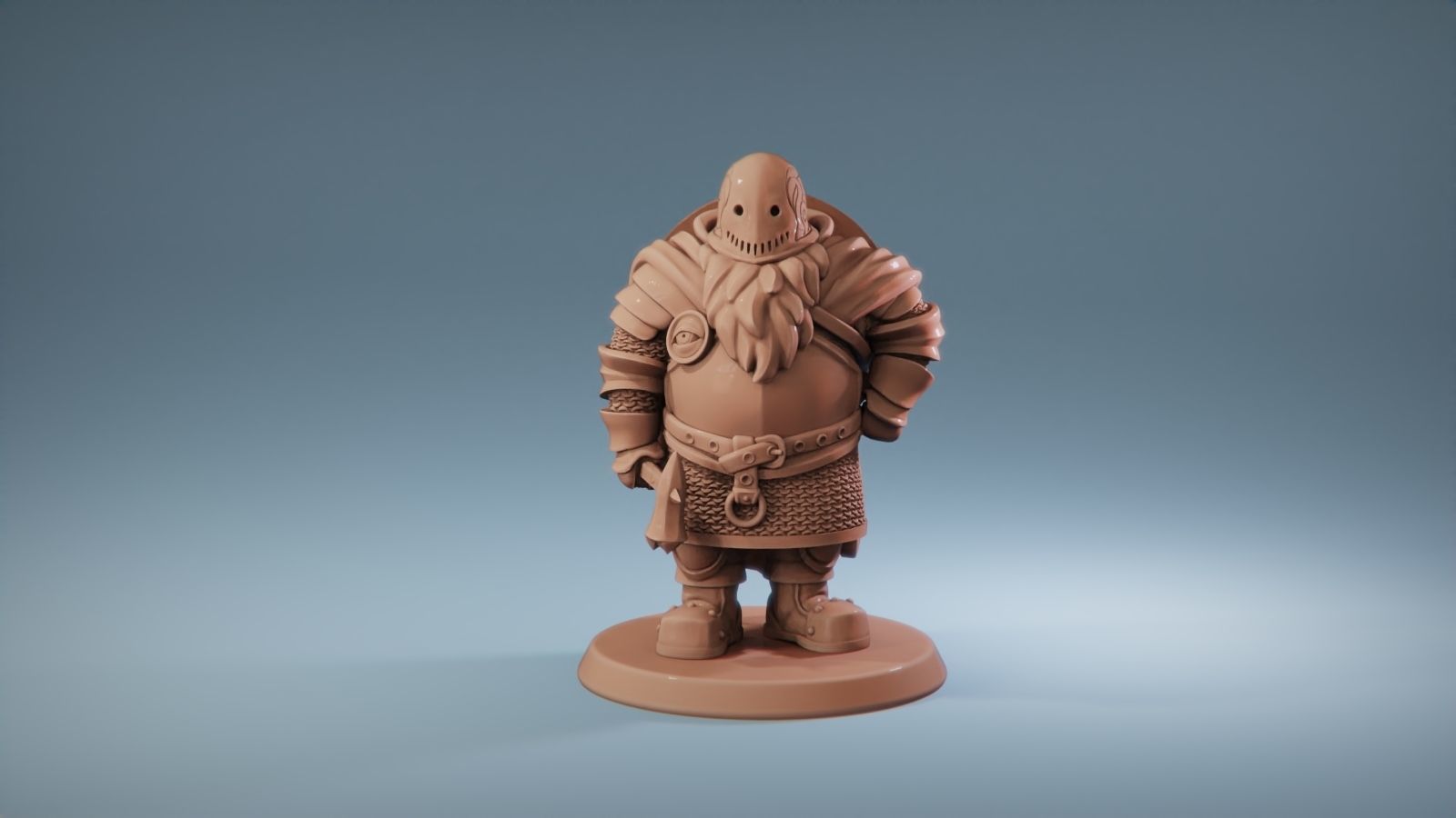Dwarf cleric fighter 33 mm tabletop miniature 3D print model_4
