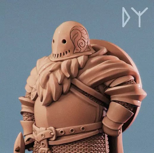 Dwarf cleric fighter 33 mm tabletop miniature 3D print model_0
