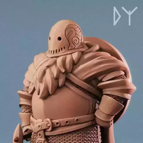 Dwarf cleric fighter 33 mm tabletop miniature 3D print model
