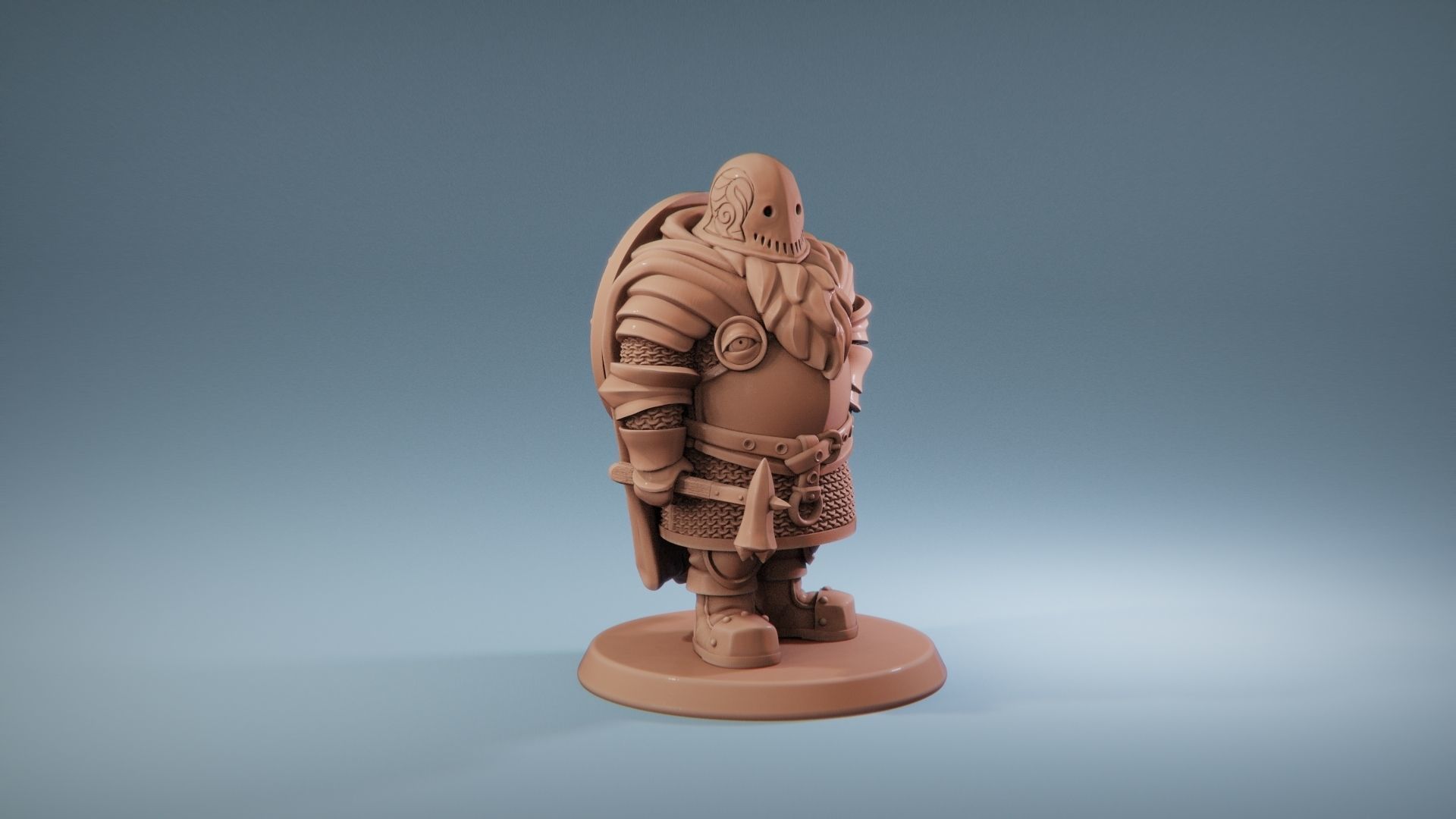 Dwarf cleric fighter 33 mm tabletop miniature 3D print model_3