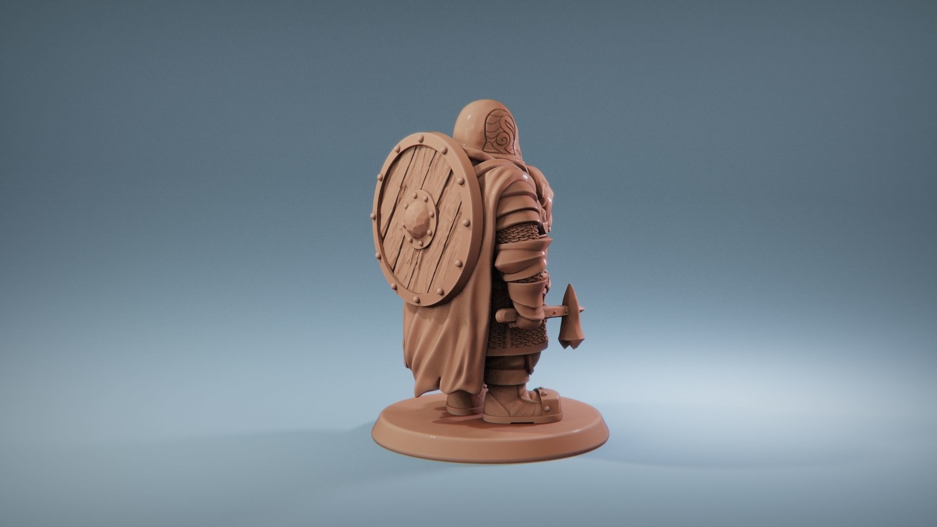 Dwarf cleric fighter 33 mm tabletop miniature 3D print model_2