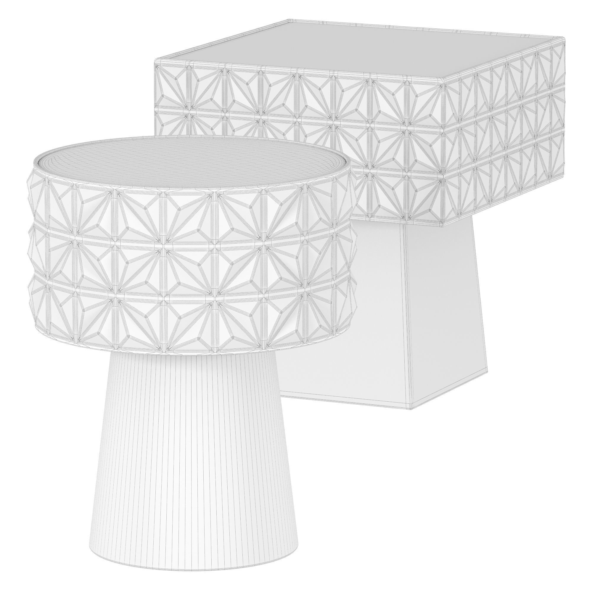 SIDE TABLE BESTO ROUND AND SQUARE 3D model_1