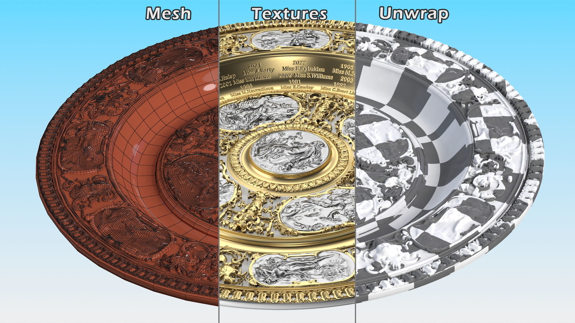 Wimbledon Cups Women 3D model_16