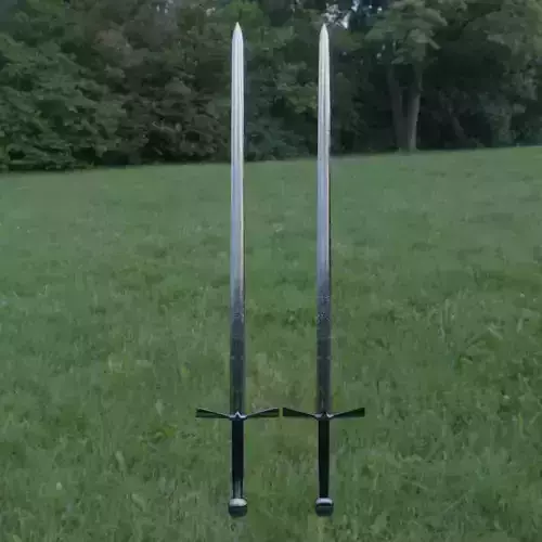 stylized steel sword of a medieval knight