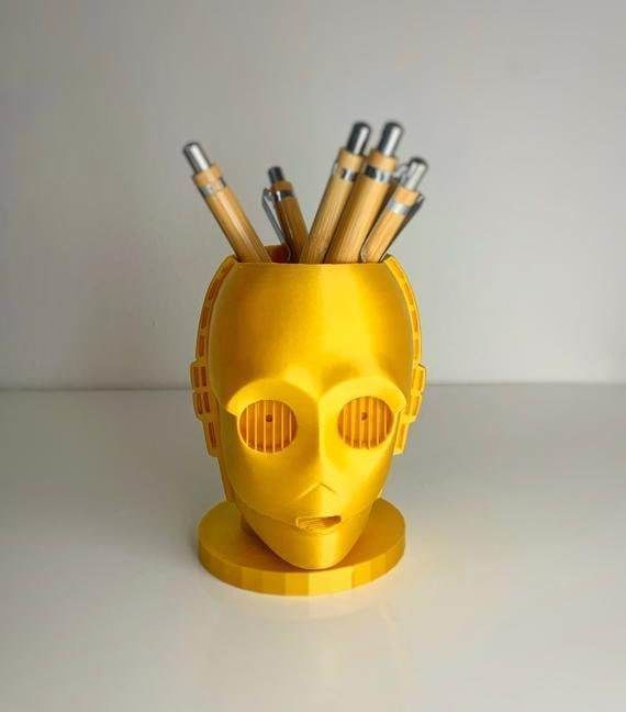 C3PO pen holder lapicero 3D print model_1