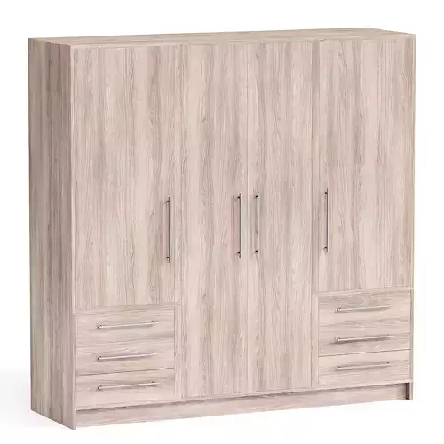Jillian 4 Door Manufactured Wood Wardrobe