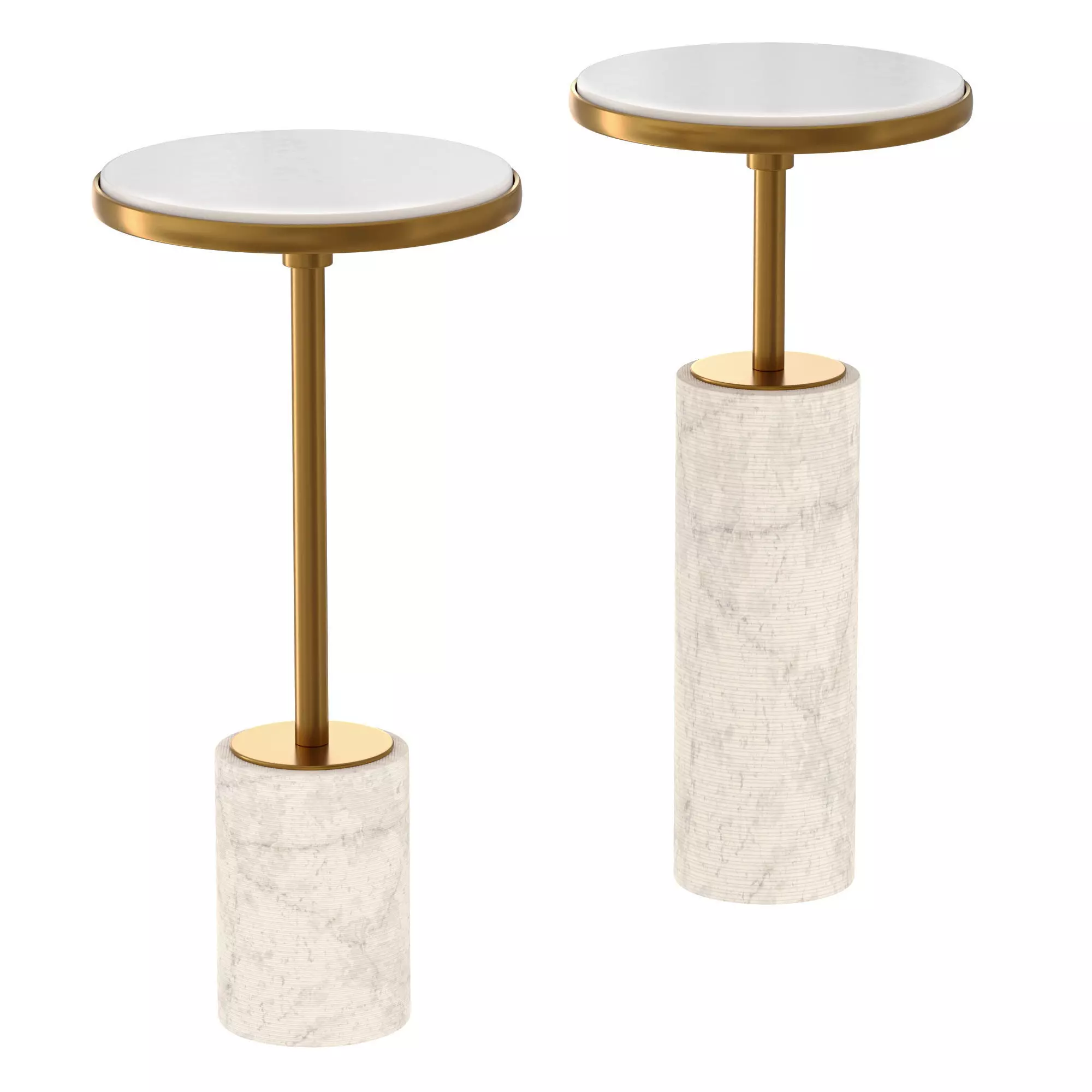 SHORT CORED MARBLE TABLE 3D model_0
