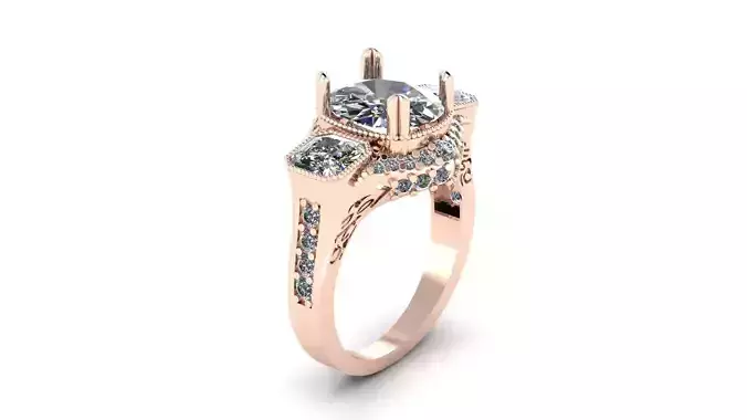 Wedding Engagement Women Ring 3D print model 3D