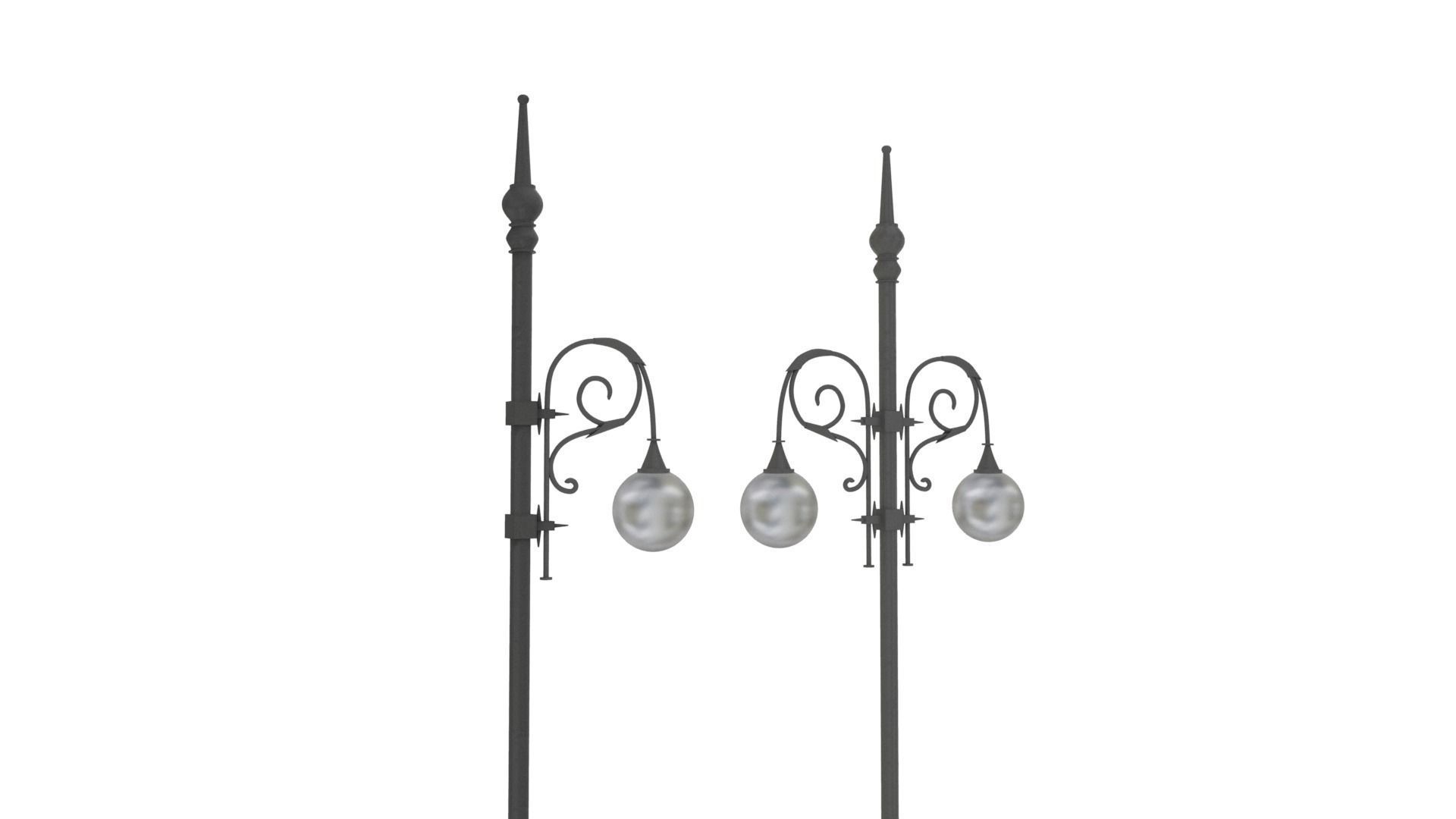 Pier Lamp post Low-poly 3D model_2