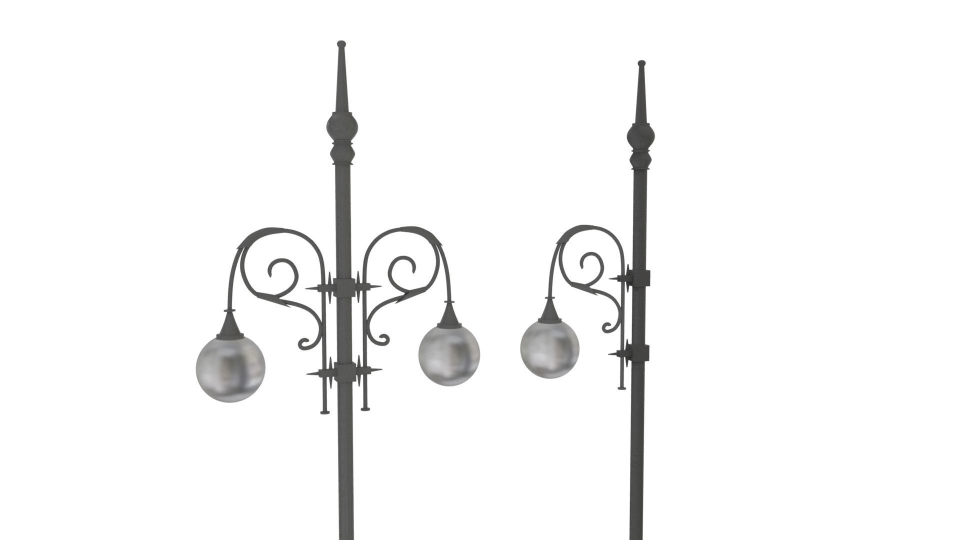 Pier Lamp post Low-poly 3D model_5