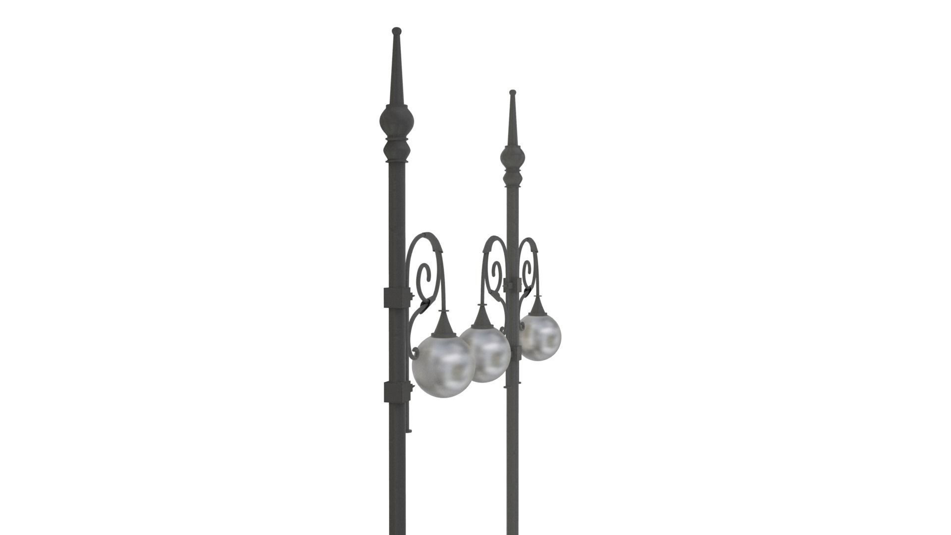 Pier Lamp post Low-poly 3D model_1