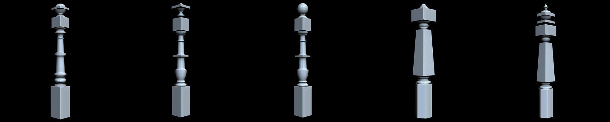 25 Table Legs IMM Brushes Vol 3  Low-poly 3D model_1