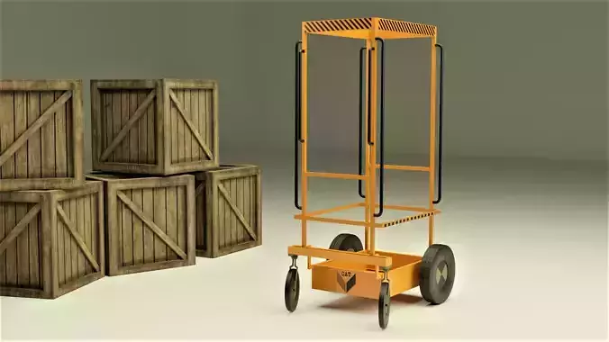 Industrial Mini Cart Low-poly 3D model