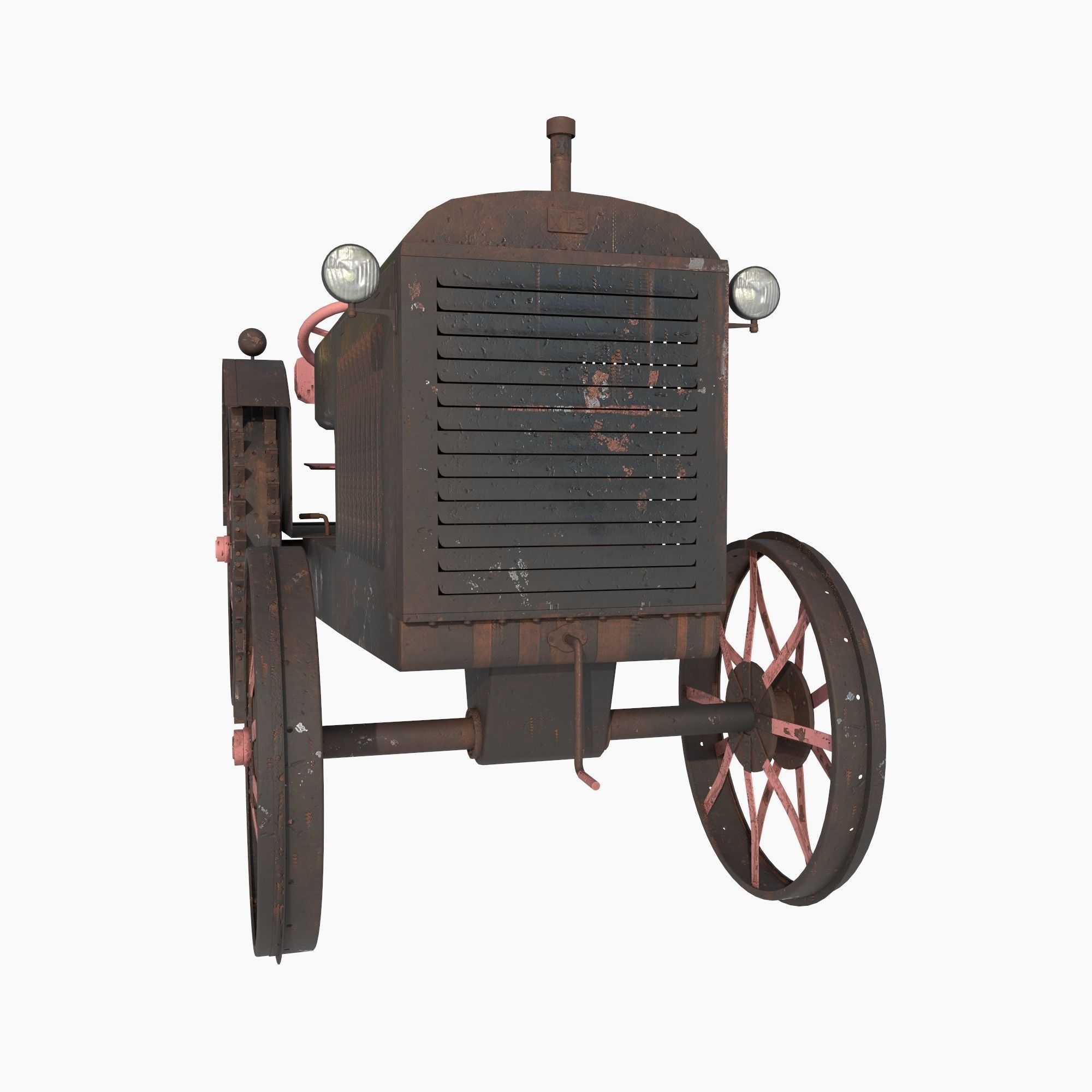 old rusty tractor 3D model_6