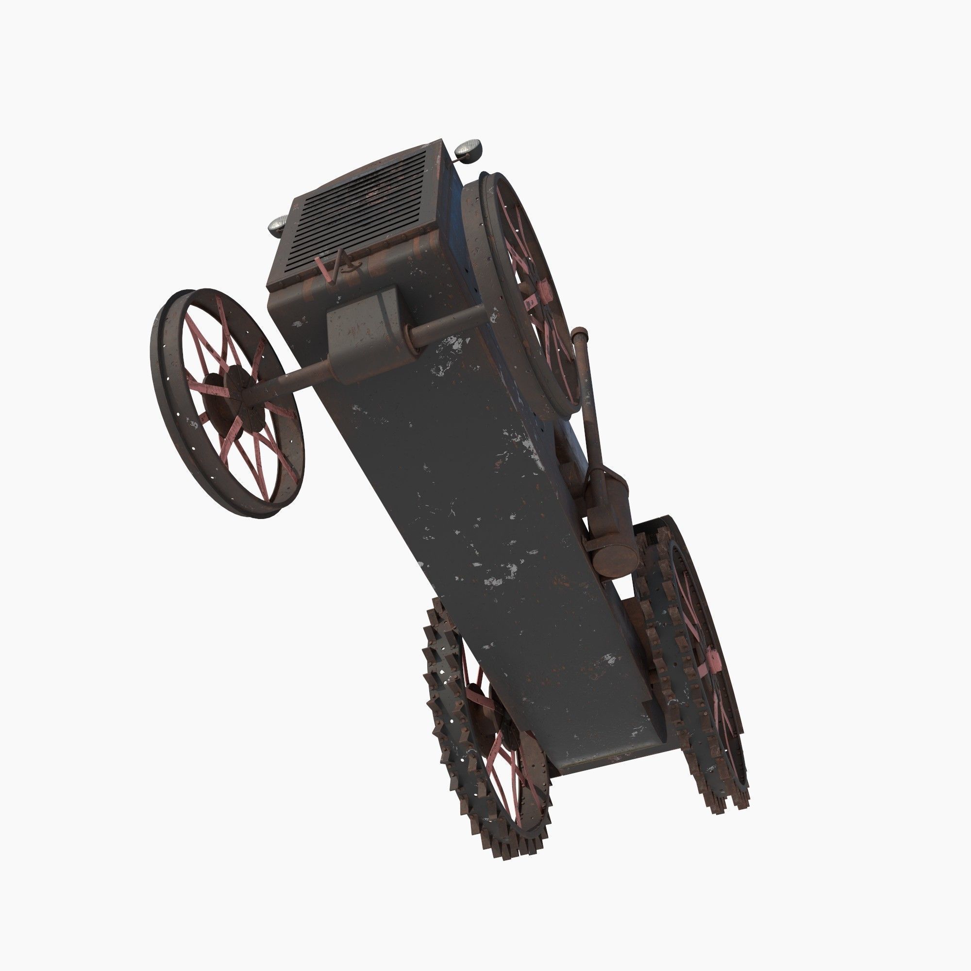 old rusty tractor 3D model_7
