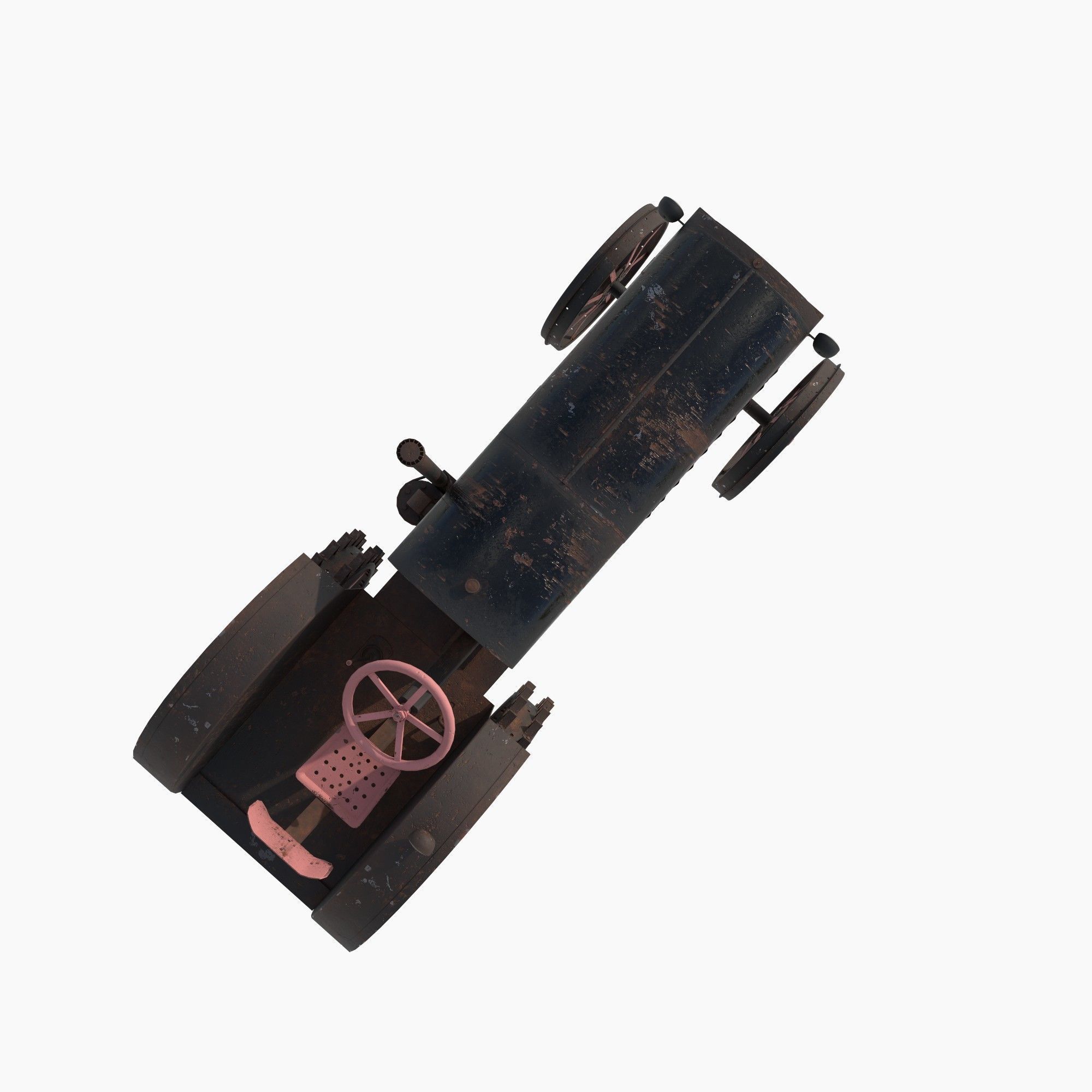 old rusty tractor 3D model_4