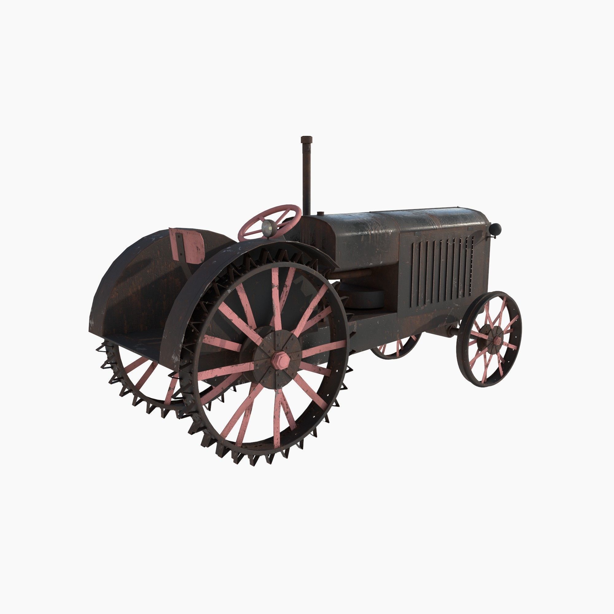 old rusty tractor 3D model_5