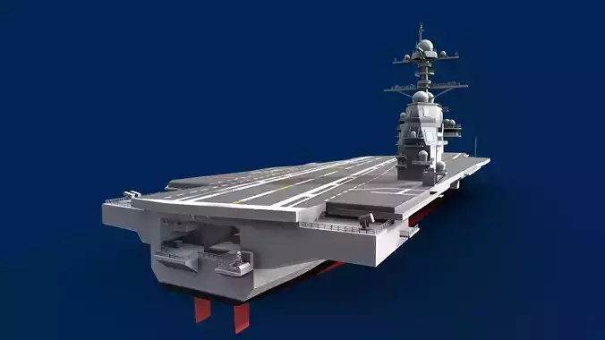 Aircraft Carrier Low-poly 3D model