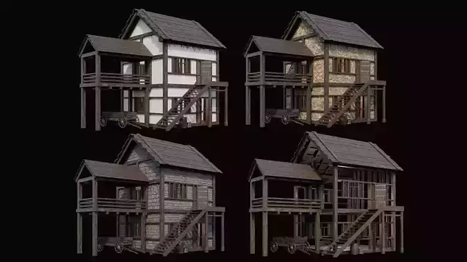 Medieval Village Pack 1 - 4 Assets - 4K Textures Game Ready