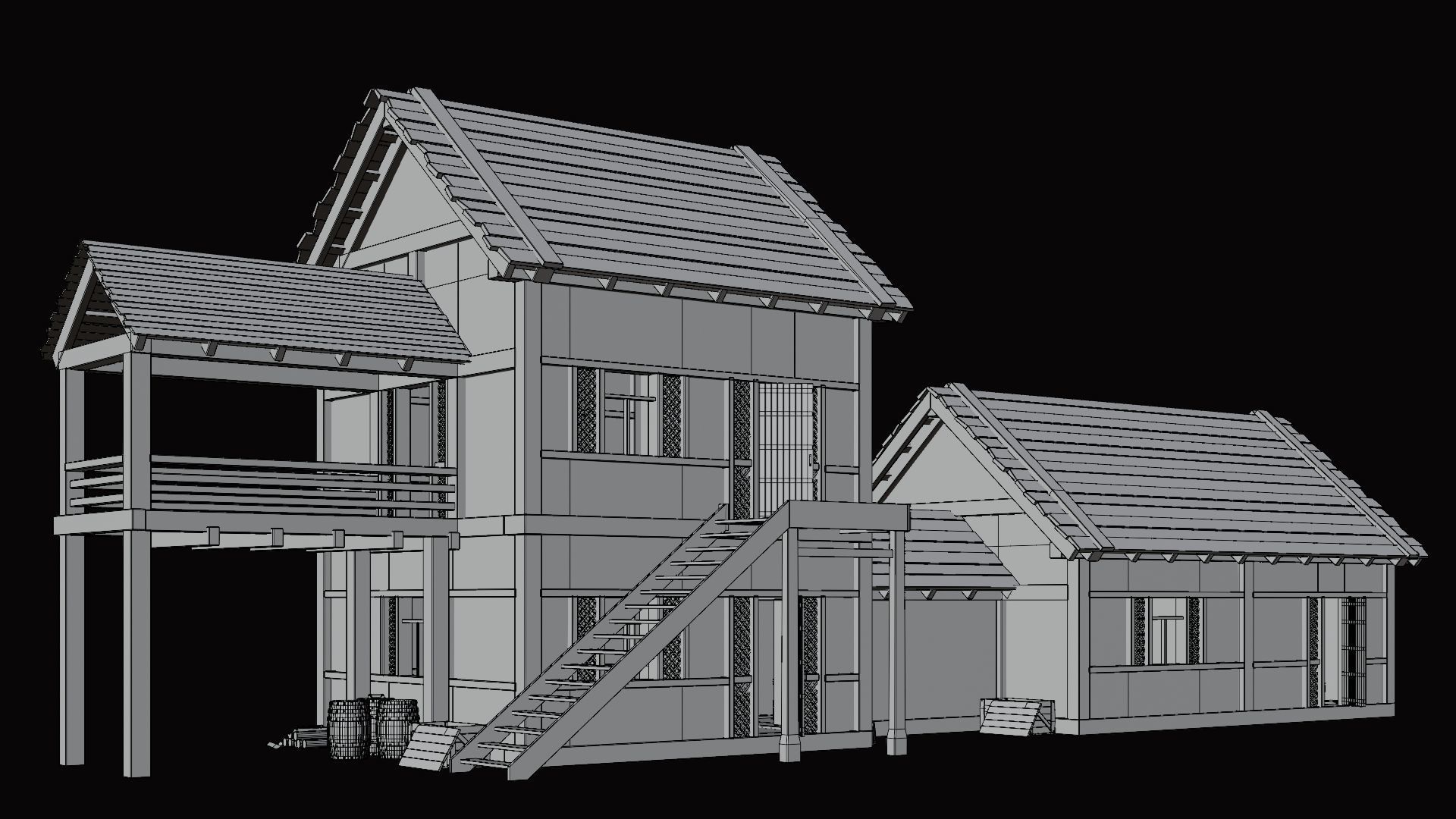 Medieval Village Pack 2 - 4 Assets - 4K Textures Game Ready Low-poly 3D model_9