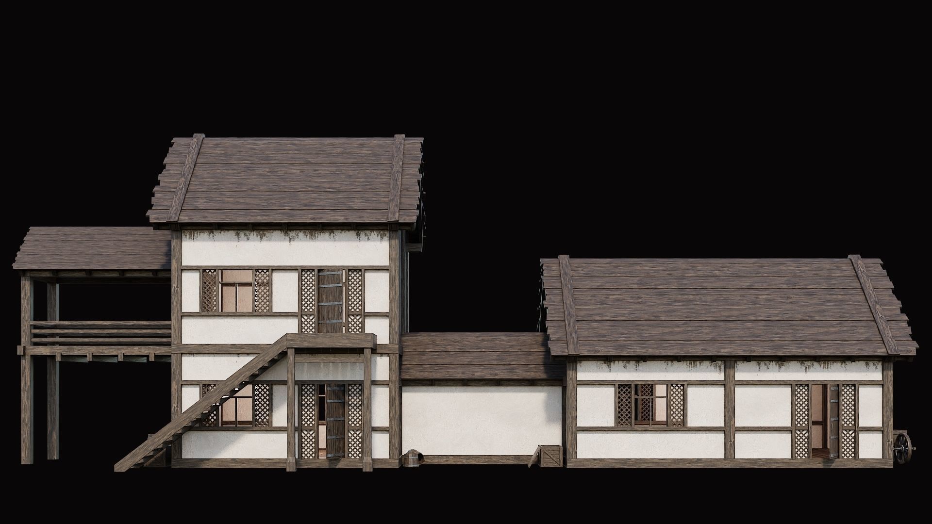 Medieval Village Pack 2 - 4 Assets - 4K Textures Game Ready Low-poly 3D model_6