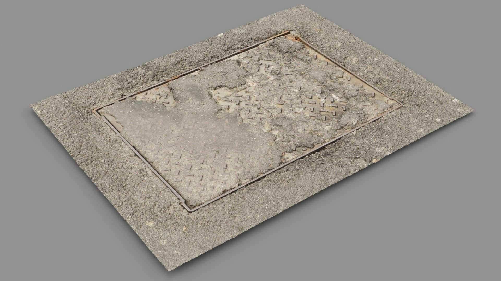 Cover manhole 10 raw scan 3D model_2