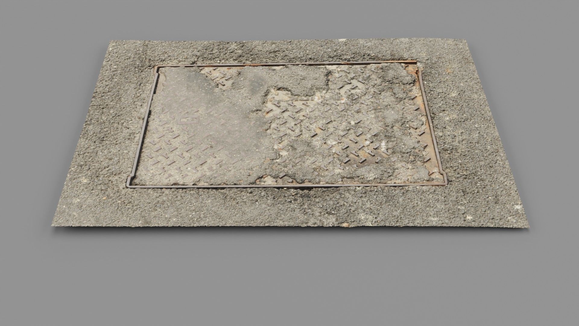 Cover manhole 10 raw scan 3D model_1