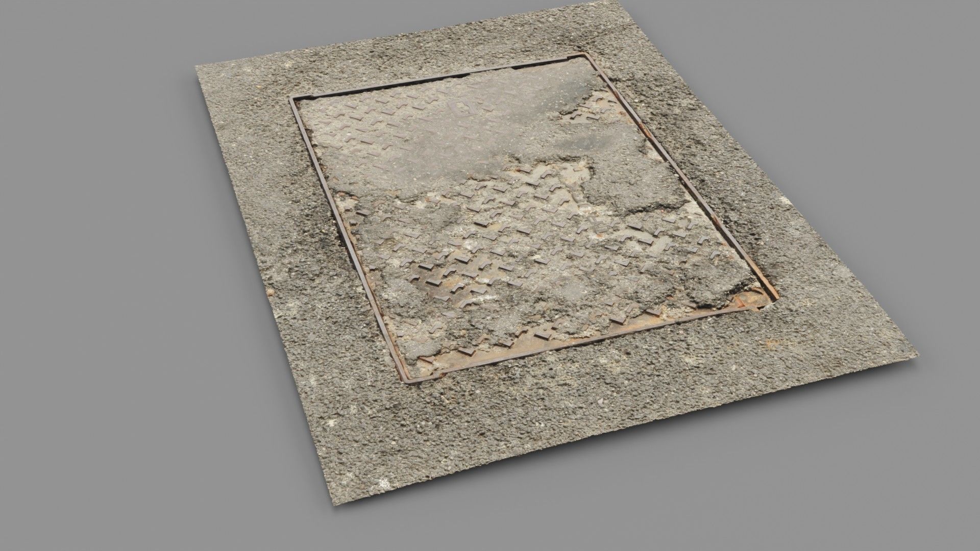 Cover manhole 10 raw scan 3D model_9