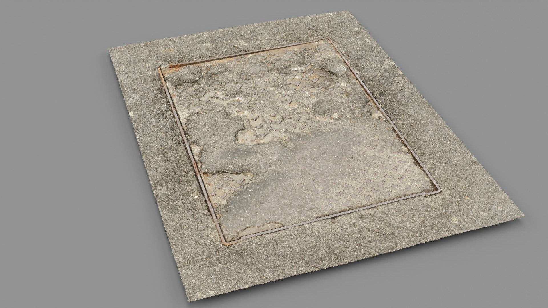 Cover manhole 10 raw scan 3D model_4