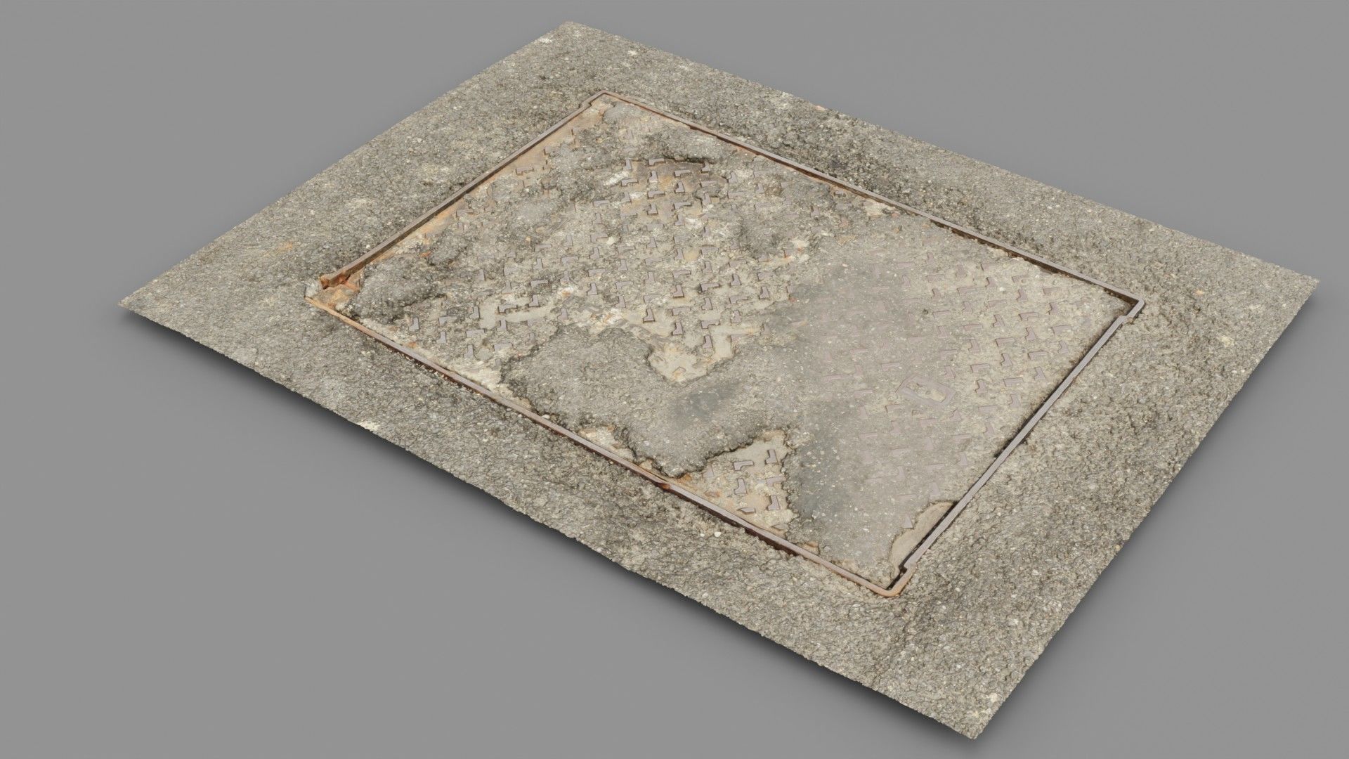 Cover manhole 10 raw scan 3D model_5