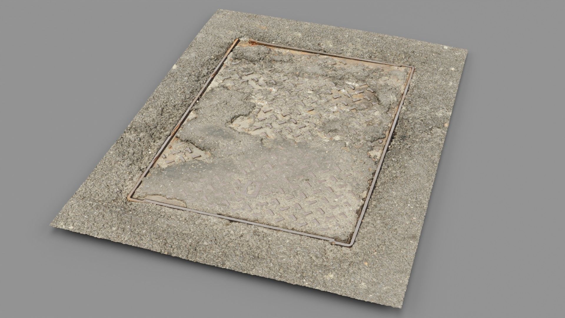 Cover manhole 10 raw scan 3D model_3