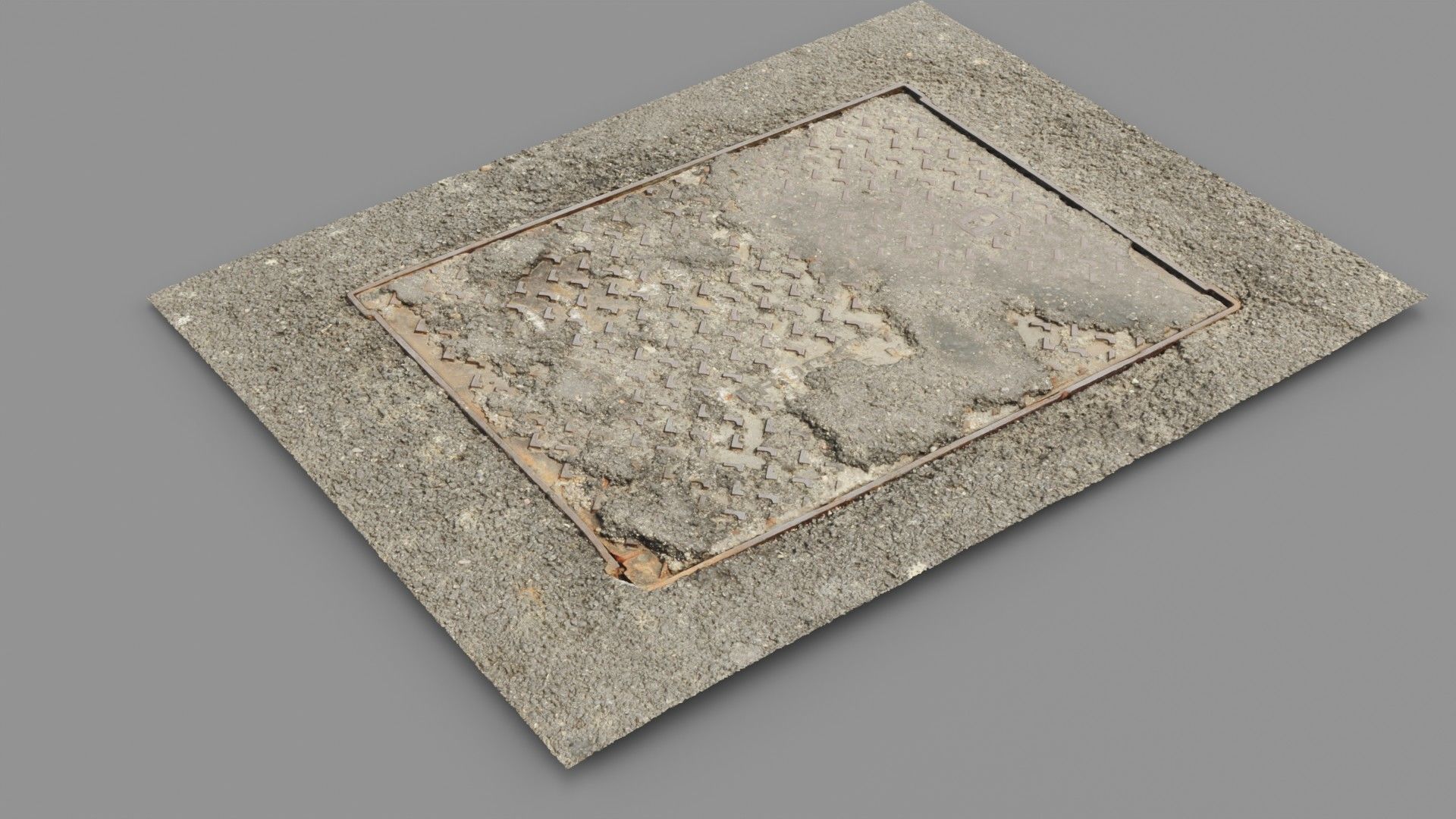 Cover manhole 10 raw scan 3D model_7