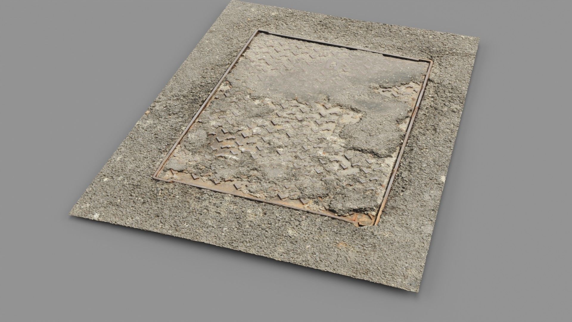 Cover manhole 10 raw scan 3D model_8