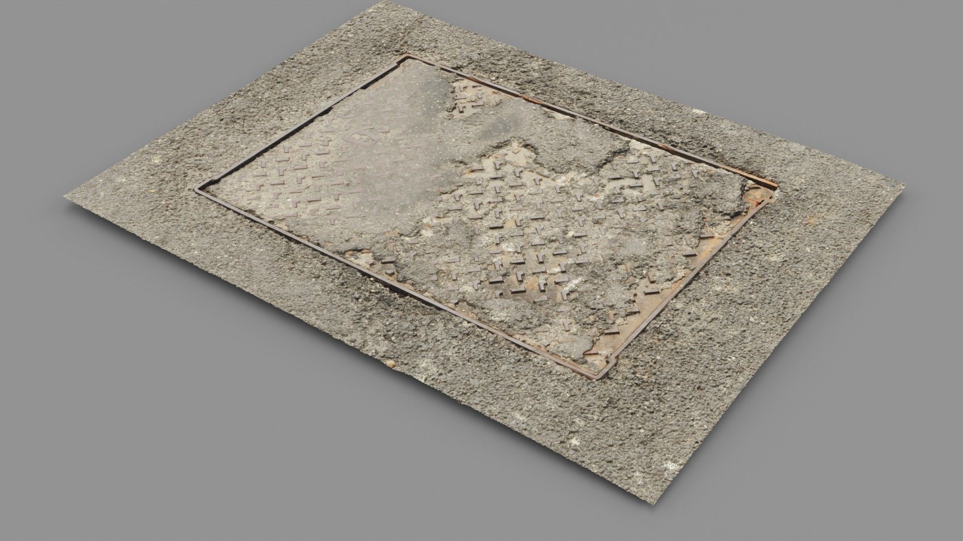 Cover manhole 10 raw scan 3D model_10
